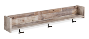 Ashley Distressed White Wall Mounted Coat Rack with Shelf