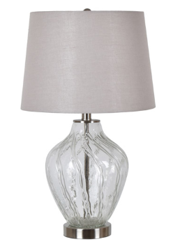 Crestview Amelia Table Lamp with Fluted Off White Shade