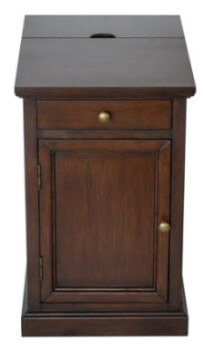 Crestview Dark Brown Side Table with USB