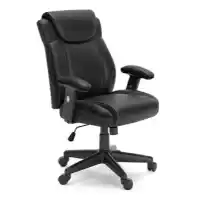 Ashley Black Faux Leather Adjustable Desk Chair