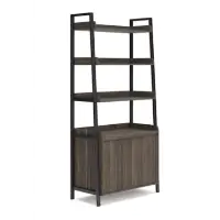 Ashley Dark Brown Wood-Look Bookcase Cabinet with Metal Frame (blemished)