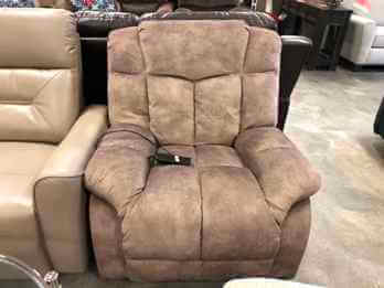 Ebello Plush Beige Microsuede Power Lift Chair/Recliner