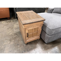 Dawnwood Distressed Light Brown End Table with Espresso Finish Top