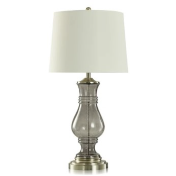 Stylecraft Dark Grey Smoke Seeded Glass Table Lamp
