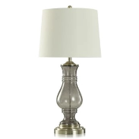 Stylecraft Dark Grey Smoke Seeded Glass Table Lamp