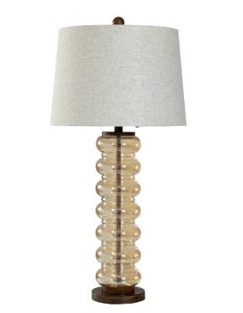 Stylecraft Opulance Amber Glass Table Lamp