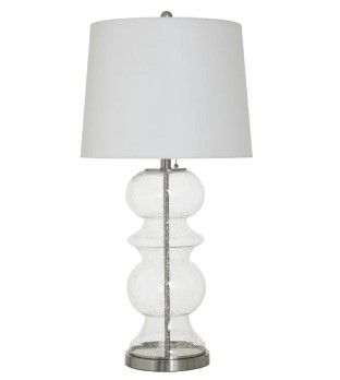 Stylecraft Clear Seeded Glass Table Lamp