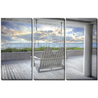 Streamline Swing at the Beach 36 x 24 Wall Art (set of 3)