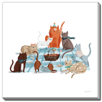 Streamline Picnic Pets Cats 1 18x18 Wall Art