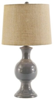 Ashley Sculpted Grey Porcelain Table Lamp