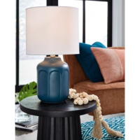 Ashley Gershwin Teal Ceramic Table Lamp 
