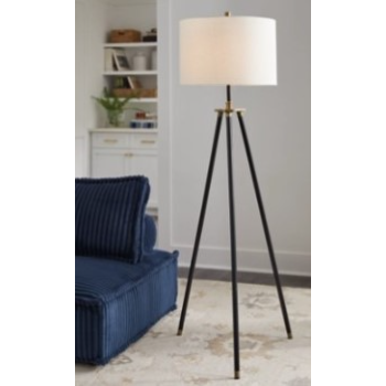 Ashley Cashman Black & Gold Tripod Floor Lamp