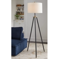 Ashley Cashman Black & Gold Tripod Floor Lamp