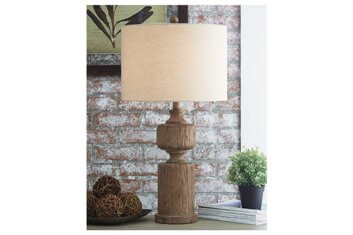 Ashley Distressed Hardwood Table Lamp