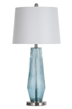 Stylecraft Eccles Translucent Blue Glass Table Lamp