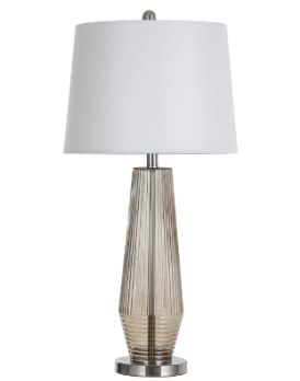 Stylecraft Eccles Translucent Taupe Glass Table Lamp