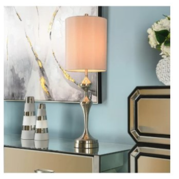 Stylecraft Brushed Nickel Netted Steel Table Lamp