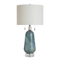 Stylecraft Teal Metallic Breeze Table Lamp with Round White Shade