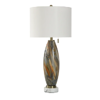 Stylecraft Imagine Grey Table Lamp with Round White Shade
