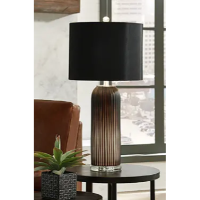 Ashley Abaness Hand Carved Art Glass Table Lamp