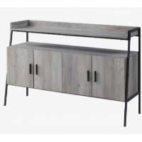 Acme Grey Wood-Look 52-Inch TV Console with Black Metal Frame