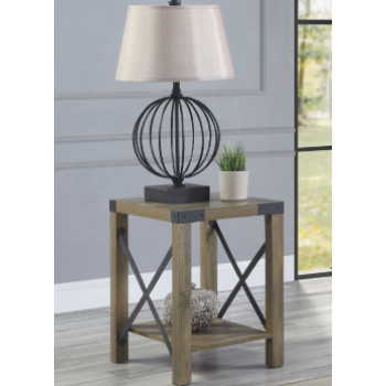 Acme Rustic Brown Finish End Table