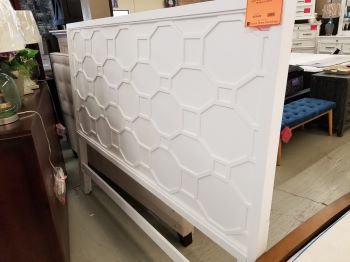 Legacy White Patterned Hardwood Headboard