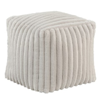 Homelegance Plush Off-White Pouf Cube