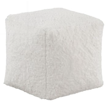 Homelegance Off-White Faux Fur Pouf Cube