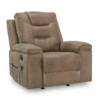 Ashley Stockton Earth Microfiber Rocker Recliner with Heat & Massage