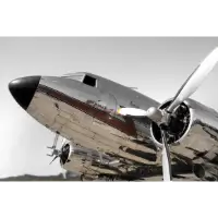 Classy Art Chrome Aircraft Tempered Glass Wall Art