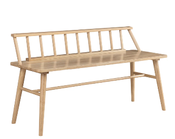 Stanley Ranger Natural Finish Bench with Spindle Back