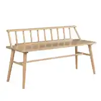 Stanley Ranger Natural Finish Bench with Spindle Back
