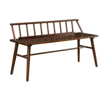 Stanley Ranger Walnut Finish Bench with Spindle Back