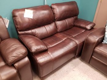 Simon Li Aleena Dark Brown Leather Power Reclining Loveseat