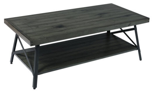 Emerald Chandler Grey Coffee Table with Metal Frame