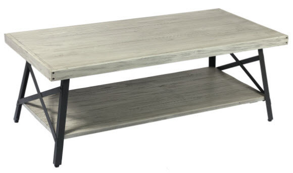 Emerald Chandler Light Grey Coffee Table with Metal Frame