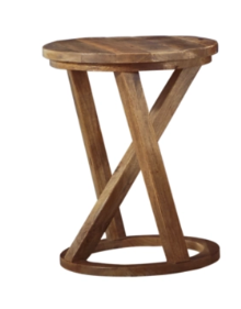 Ashley Wendover Round End Table with Angled Base Accents