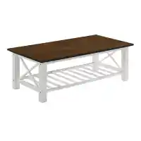 New Classic White & Brown Two-Tone Coffee Table