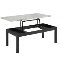 New Classic Cappuccino Finish Lift Top Coffee Table with Faux Marble Top
