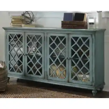 Ashley Miriam Teal Console Cabinet