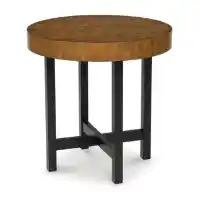 Ashley Susanville Round End Table with Black Metal Base