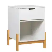 Stanley Ranger White Nightstand with 1 Drawer