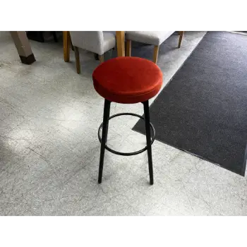 Stanley Ranger Rust Upholstered Swivel Backless Barstool