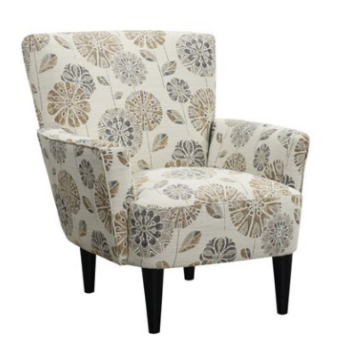 Emerald Cascade Mineral Floral Patterned Accent Chair