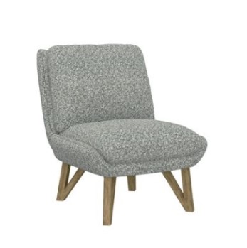 Emerald Emerson Plush Grey Armless Accent Chair