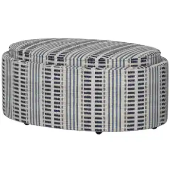 Emerald Casey Oval Patterned Storage Ottoman