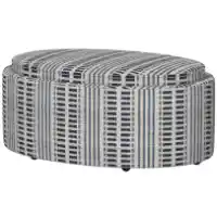 Emerald Casey Oval Patterned Storage Ottoman