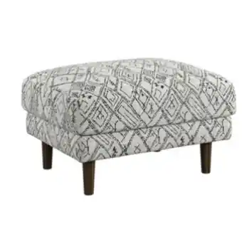 Emerald Black & White Patterned Ottoman