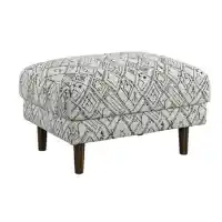 Emerald Black & White Patterned Ottoman